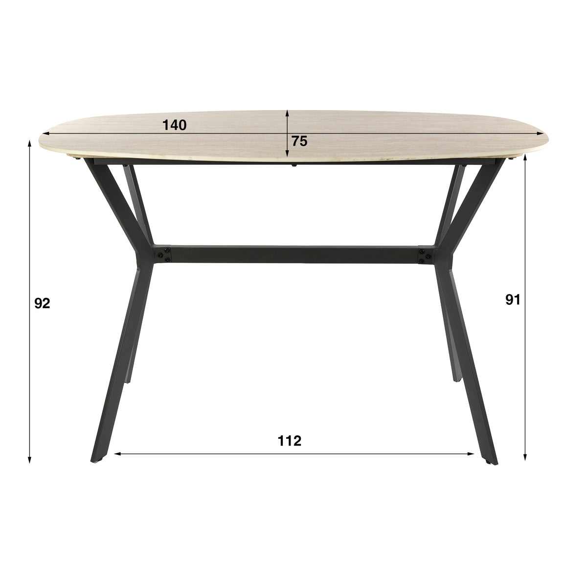 DURA STEEL Industrial console table 100cm black with two shelves