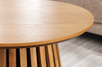 Runder Couchtisch VALHALLA WOOD natur Eichenholz Säulenfuß