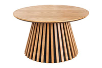 Runder Couchtisch VALHALLA WOOD natur Eichenholz Säulenfuß