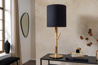 JEWELRY Handgefertigte Tischlampe 75cm schwarz gold natur Eisenholz Massivholz