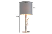 JEWELRY Handgefertigte Tischlampe 75cm schwarz gold natur Eisenholz Massivholz