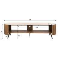 WAVE Design TV Board 160cm black mango solid wood