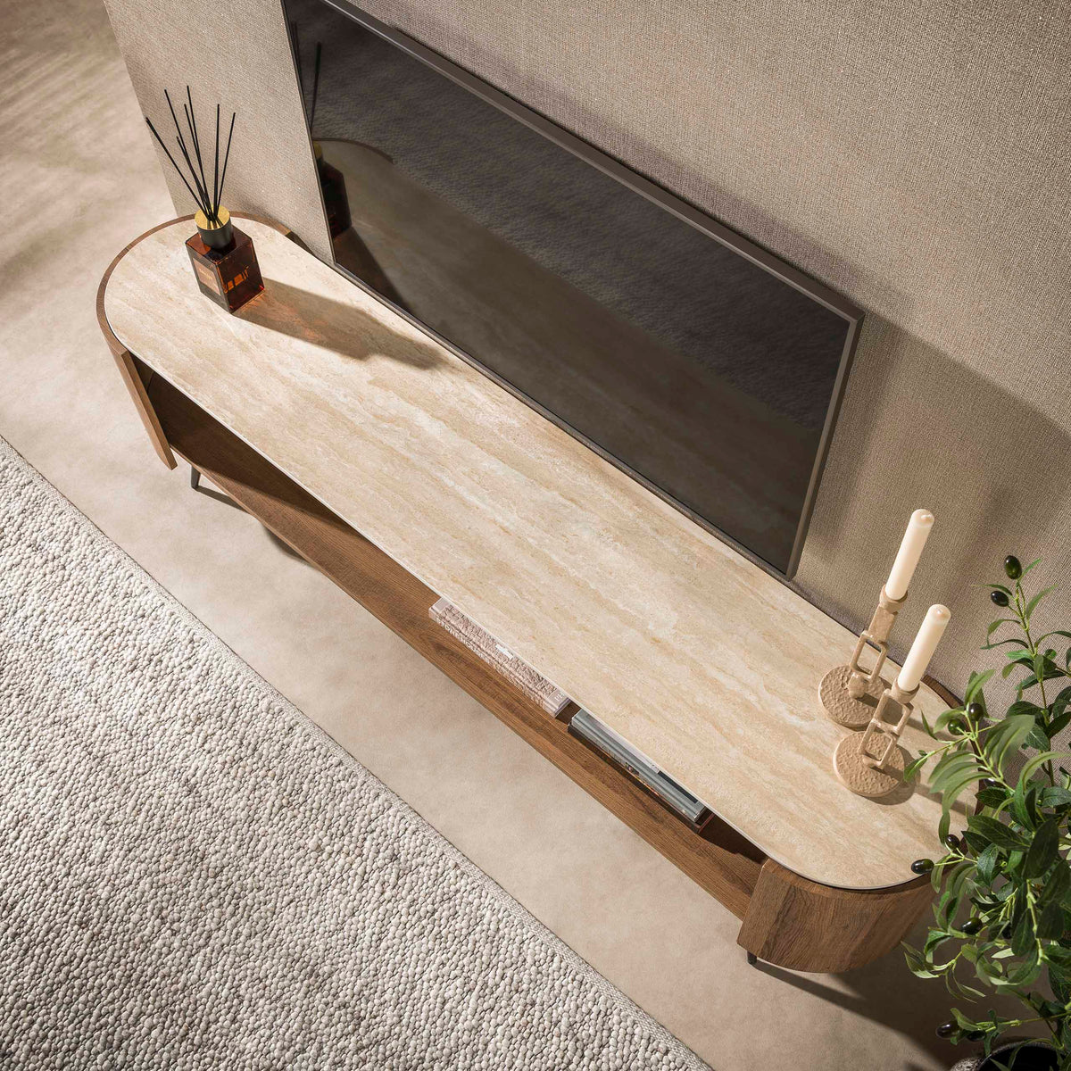 WAVE Design TV Board 160cm black mango solid wood