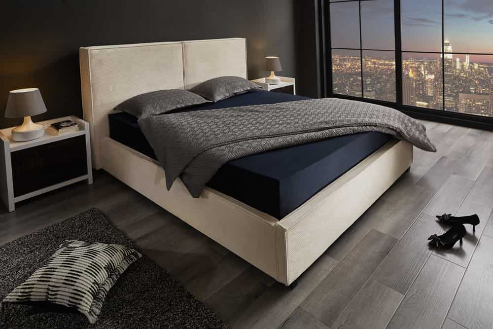 ROCCO Design Boxbett 180x200cm Doppelbett Beige Cord mit Stauraum