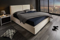 ROCCO Design Boxbett 180x200cm Doppelbett Beige Cord mit Stauraum