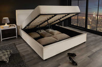 ROCCO Design Boxbett 180x200cm Doppelbett Beige Cord mit Stauraum