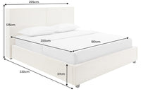 ROCCO Design Boxbett 180x200cm Doppelbett Beige Cord mit Stauraum