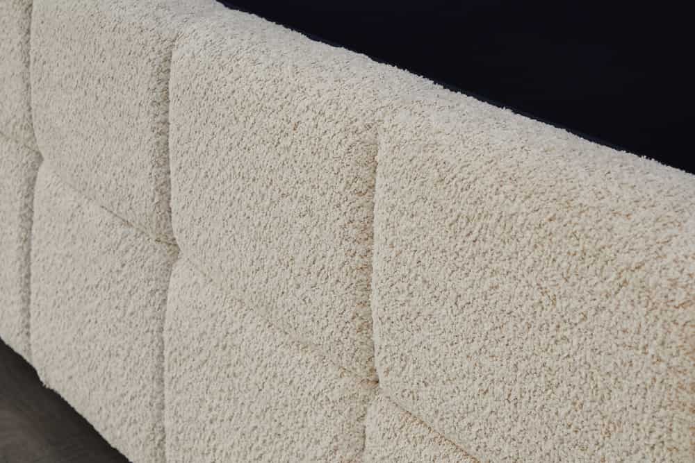 PRESTIGE Design Boxbett 180x200cm Doppelbett Creme Bouclè mit Stauraum