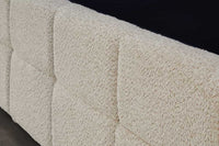 PRESTIGE Design Boxbett 180x200cm Doppelbett Creme Bouclè mit Stauraum