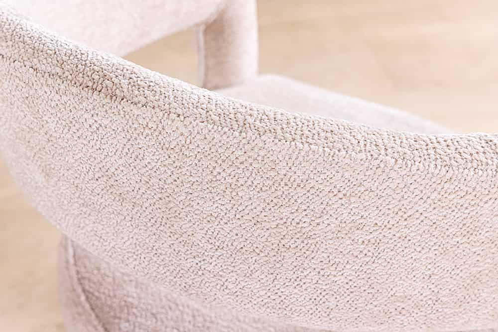 BOUTIQUE Skandinavischer Stuhl Strukturstoff brushed champagner gold Metall