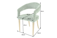BOUTIQUE Skandinavischer Stuhl Strukturstoff brushed champagner gold Metall