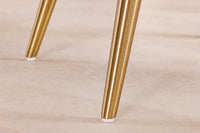MIA CASA Retro Stuhl beige Cord champagner gold brushed Metall