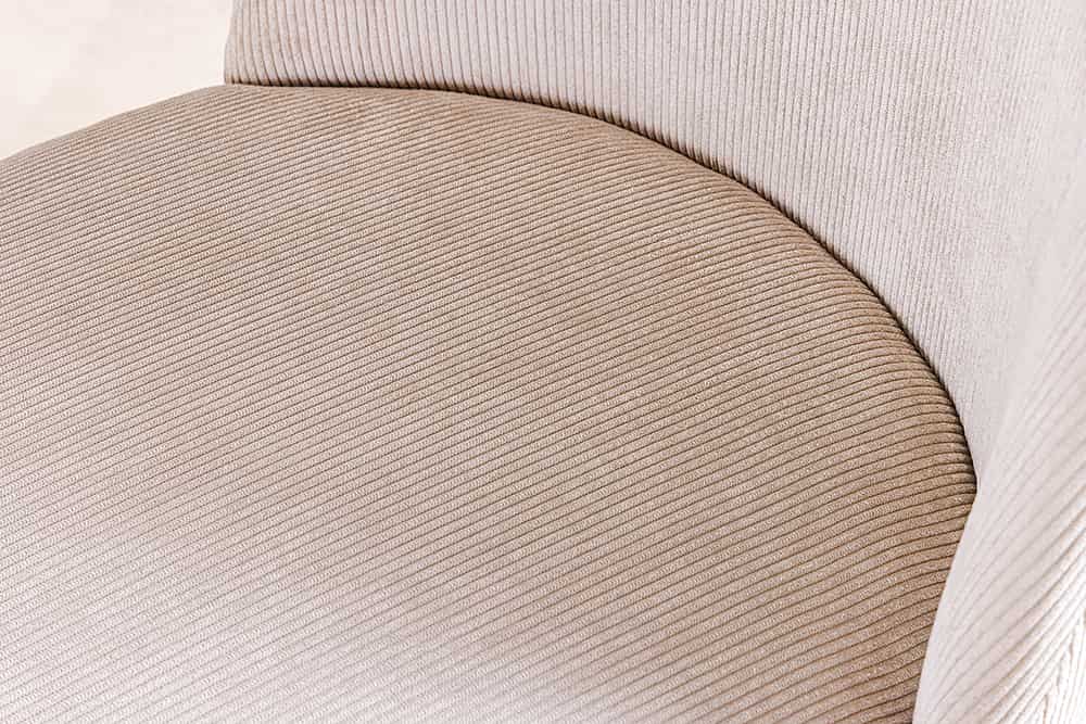 MIA CASA Retro Stuhl beige Cord champagner gold brushed Metall