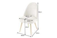 MIA CASA Retro Stuhl beige Cord champagner gold brushed Metall