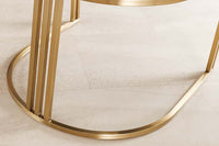 EXTRAVAGANCIA Armlehnen Stuhl Chenillestoff brushed champagner gold Metall