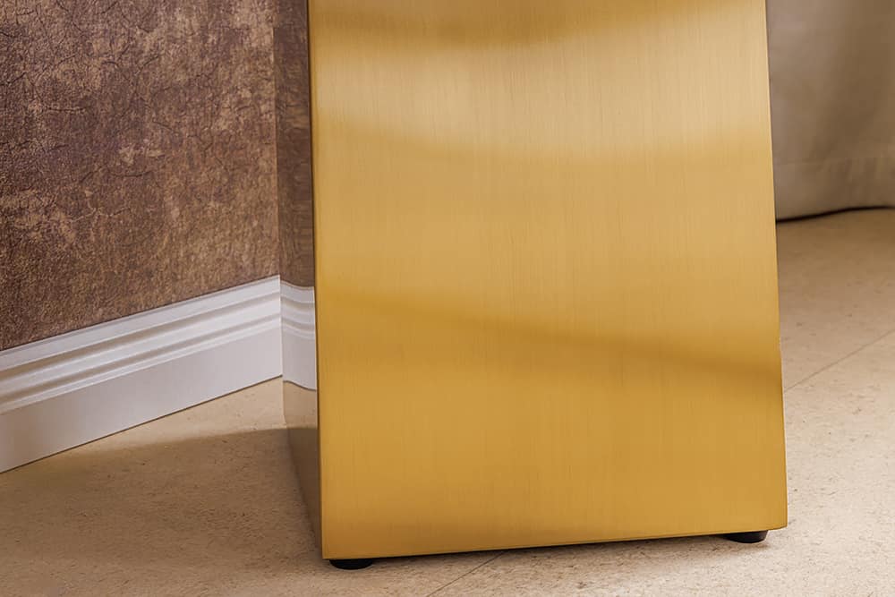 EXTRAVAGANCIA Design Konsolentisch 140cm weiß Marmor brushed champagner gold Metall