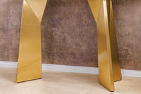 EXTRAVAGANCIA Design Konsolentisch 140cm weiß Marmor brushed champagner gold Metall