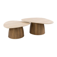Couchtisch Romano dreieckig Set aus 2 / 3D Keramik travertin