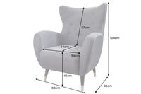 DON Retro Design Sessel Fußkappen mit Federkern