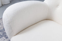 DON Retro Design Sessel mit Federkern Fußkappen Bouclé weiß