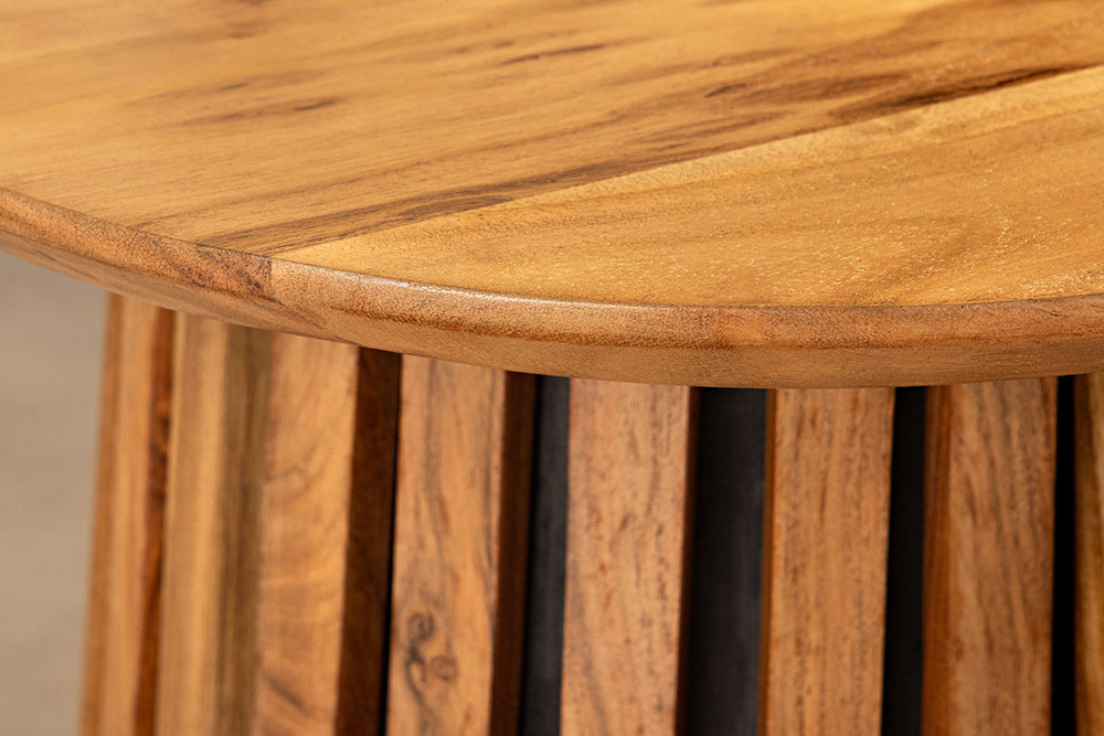 VALHALLA WOOD Rundes 2er Set Couchtische 70cm natur braun Akazie Massivholz