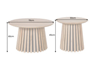 VALHALLA WOOD Rundes 2er Set Couchtische 70cm natur braun Akazie Massivholz
