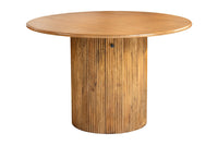 TRES CHIC Runder Esstisch 120cm braun Mangoholz Massivholz mit Stauraum