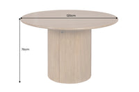 TRES CHIC Runder Esstisch 120cm braun Mangoholz Massivholz mit Stauraum