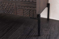 TRIBAL Massives Sideboard 180cm antik braun Mangoholz 3D-Front viel Stauraum