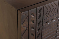 TRIBAL Massives Sideboard 180cm antik braun Mangoholz 3D-Front viel Stauraum