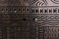 TRIBAL Massives Highboard  120cm antik braun Mangoholz 3D-Front viel Stauraum