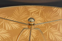 CLASSICO Moderne Tischlampe transparent Glas weiß gold Leinenschirm