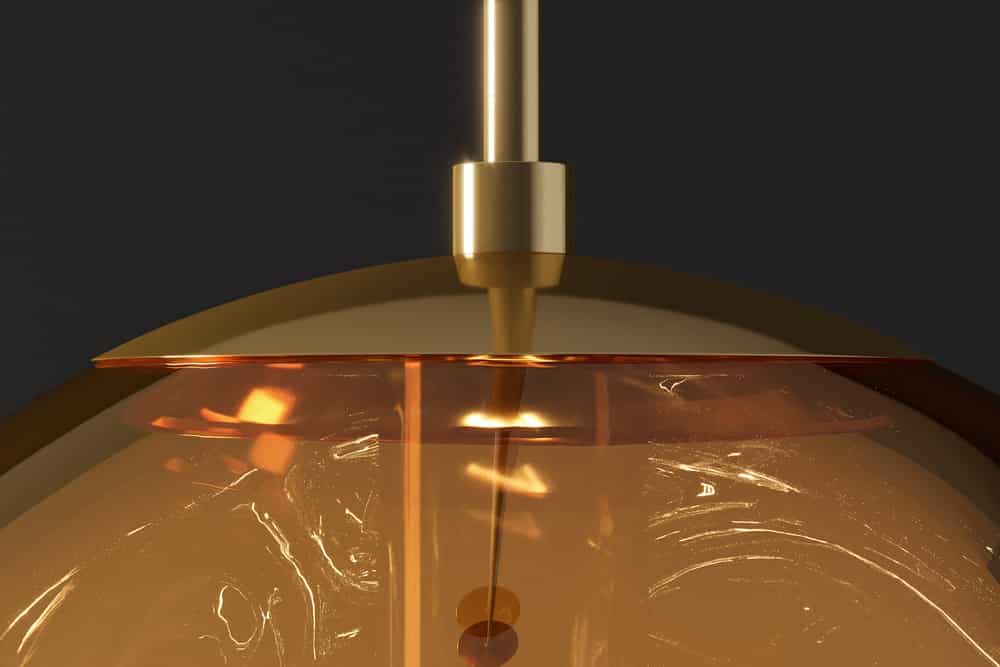LIQUID DIAMOND Runde Hängelampe 35cm Glas Stahl Kugelleuchte