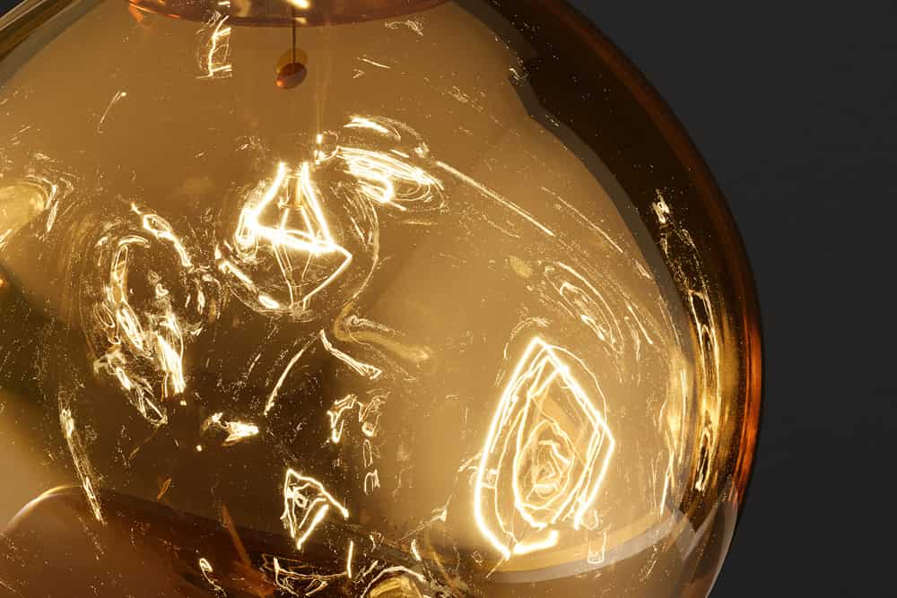 LIQUID DIAMOND Runde Hängelampe 35cm Glas Stahl Kugelleuchte