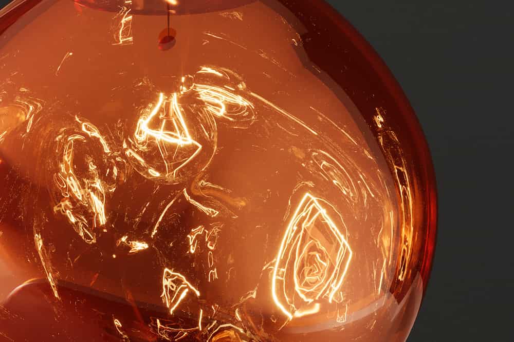 LIQUID DIAMOND Runde Hängelampe 35cm Glas Stahl Kugelleuchte