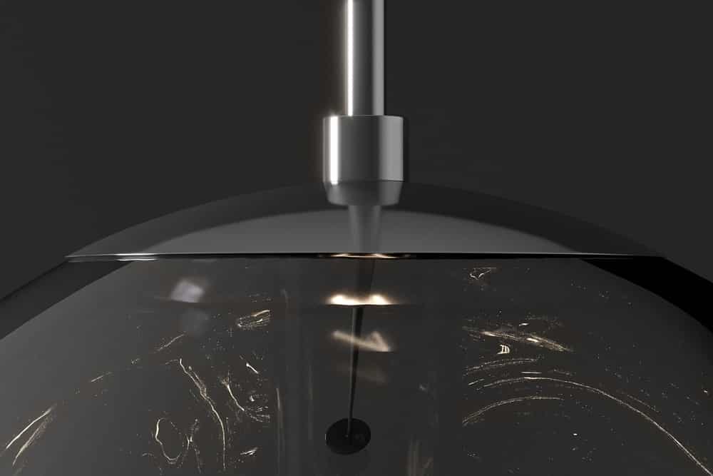 LIQUID DIAMOND Runde Hängelampe 35cm Glas Stahl Kugelleuchte