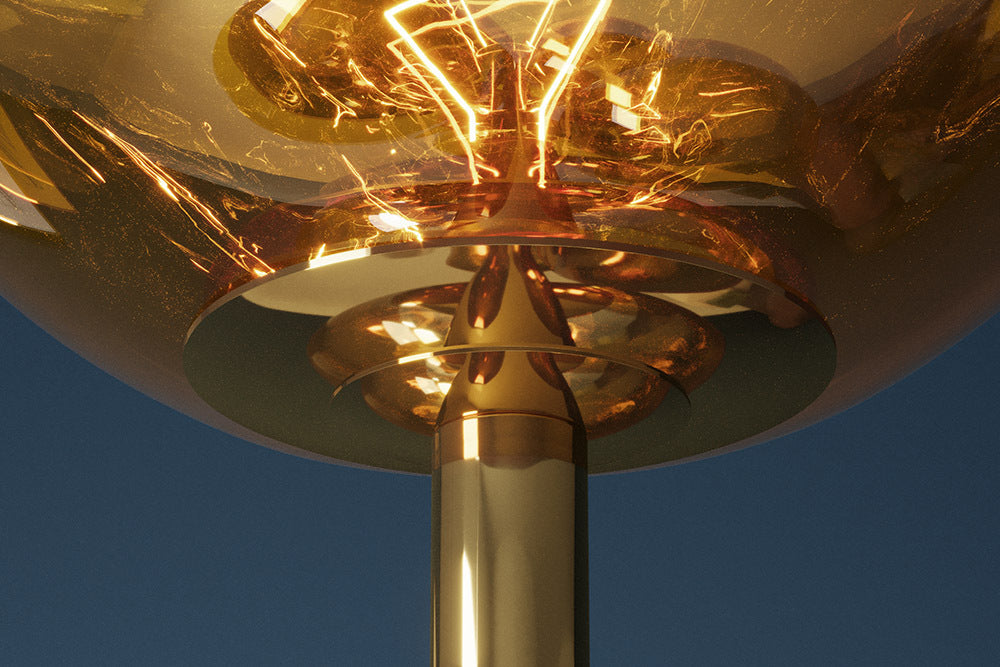 LIQUID DIAMOND Design Stehlampe 170cm Glas Stahl sieben Schirme Kugelleuchte