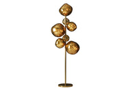 LIQUID DIAMOND Design Stehlampe 170cm Glas Stahl sieben Schirme Kugelleuchte