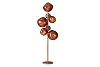 LIQUID DIAMOND Design Stehlampe 170cm Glas Stahl sieben Schirme Kugelleuchte
