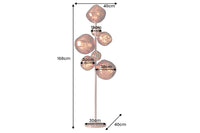 LIQUID DIAMOND Design Stehlampe 170cm Glas Stahl sieben Schirme Kugelleuchte