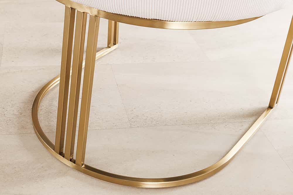 EXTRAVAGANCIA Armlehnen Stuhl beige Cord Metall brushed champagner gold