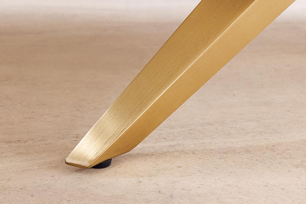 ART LIVING Moderner Couchtisch weiß Marmor Keramik champagner gold brushed