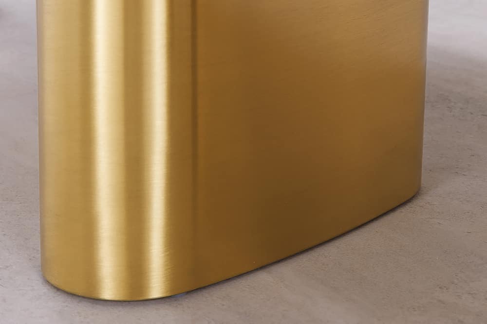 ORGANIC Design Esstisch 200cm grau weiß braun Naturstein Marmor Metall brushed gold
