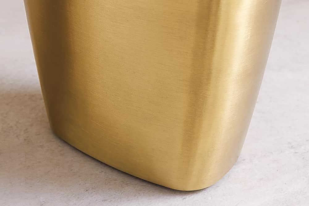 ORGANIC Design Esstisch 200cm grau weiß braun Naturstein Marmor Metall brushed gold