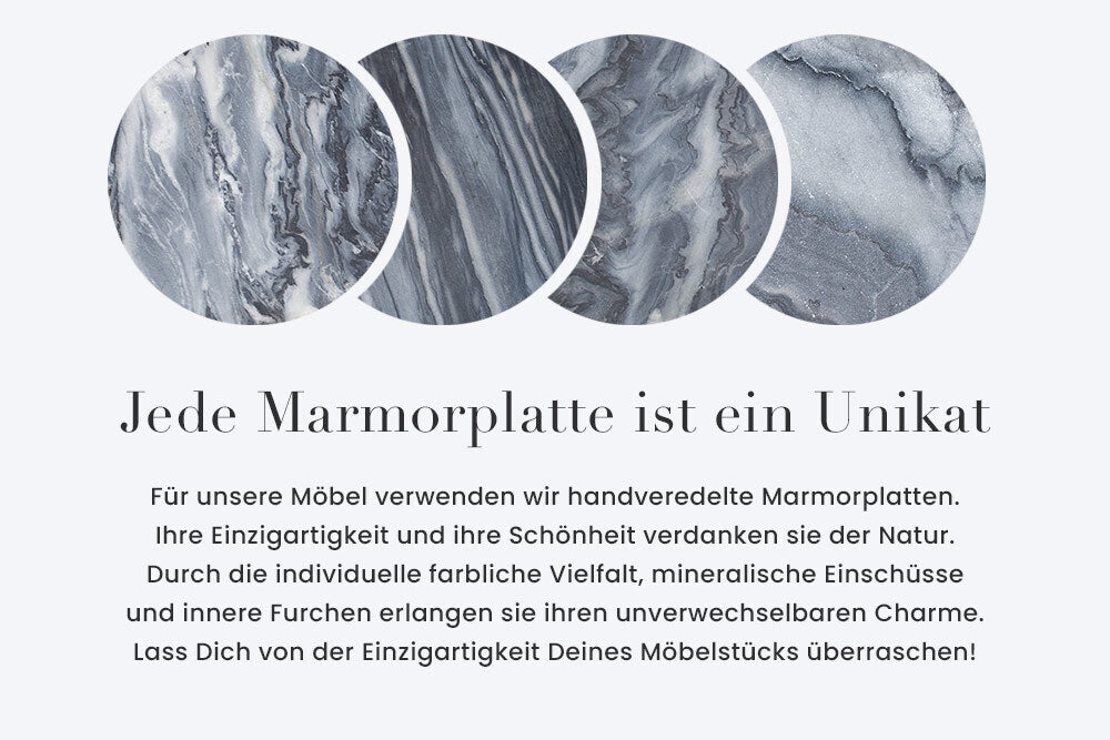 ORGANIC Design Esstisch 200cm grau weiß braun Naturstein Marmor Metall brushed gold