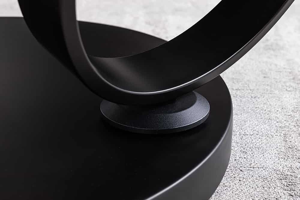 DANCING RINGS Design Couchtisch rost rund drehbar Travertin Keramik bronze Gestell