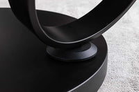 DANCING RINGS Design Couchtisch rost rund drehbar Travertin Keramik bronze Gestell