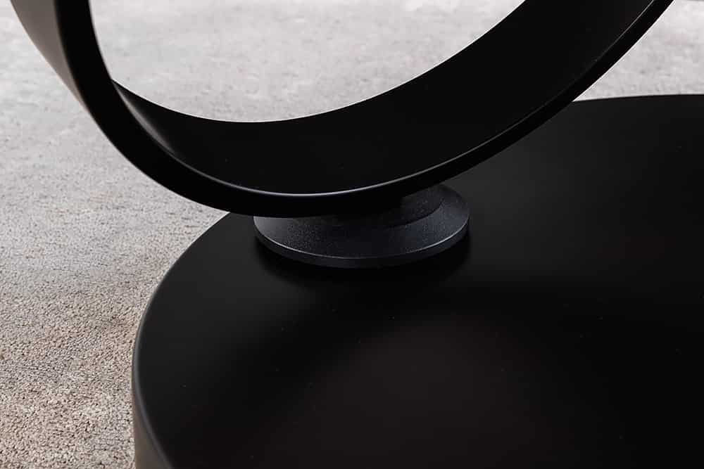 DANCING RINGS Design Couchtisch weiß anthrazit rund drehbar Marmor Keramik schwarz