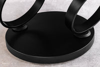 DANCING RINGS Design Couchtisch weiß rund drehbar Marmor Keramik schwarz Metall