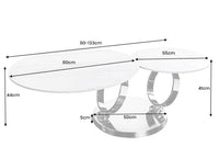 DANCING RINGS Design Couchtisch weiß rund drehbar Marmor Keramik schwarz Metall